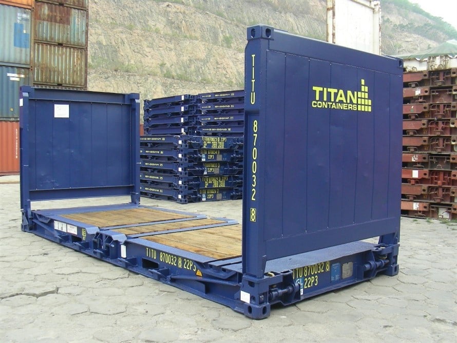 Flat Rack Container With Collapsible Sides Tipton