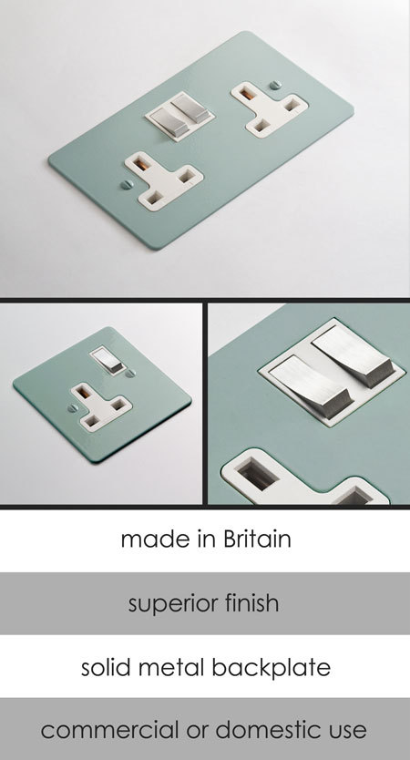 Duck Blue Colour Plug Sockets (122H)