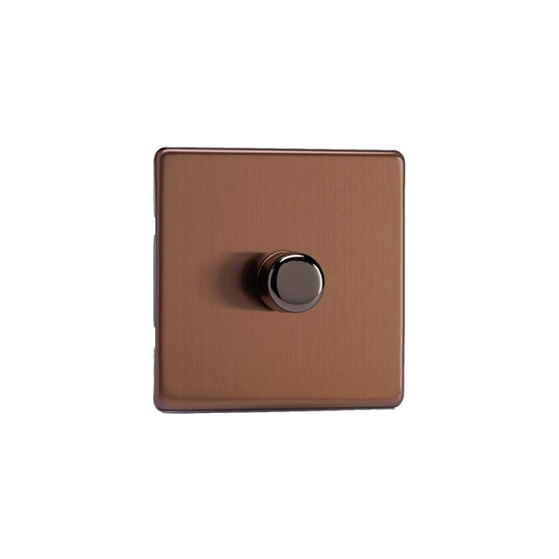 Varilight Urban V-Pro 1G LED Dimmer Brushed Bronze Varilight Screw Less Plate