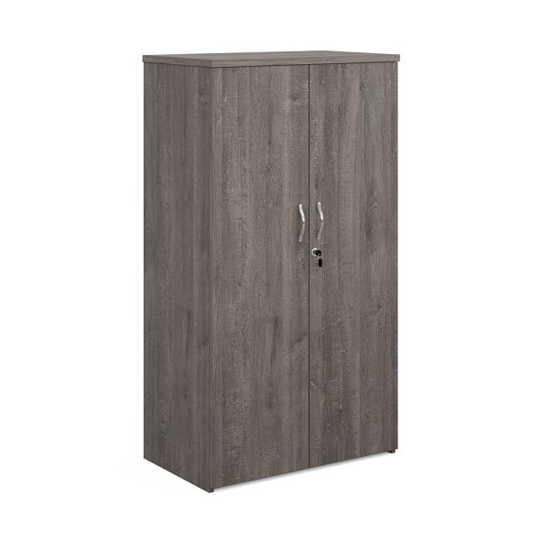 Universal Double Door Cupboard with 3 Shelves - Grey Oak