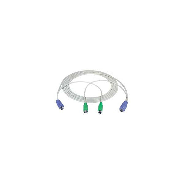 VVKEXT-35 - PS/2 KM Keyboard Mouse Extension Cable Y-Cable 6-pin miniDIN 35 ft 2 6pin miniDIN Male - 2 6pin miniDIN Female  White