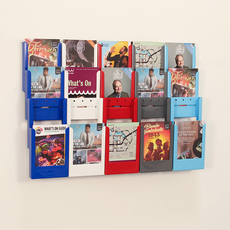 Wall Mounted Coloured Leaflet Brochure Holder