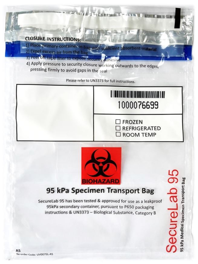SecureLab 95 - ADR Specimen Bags for Transport by Road