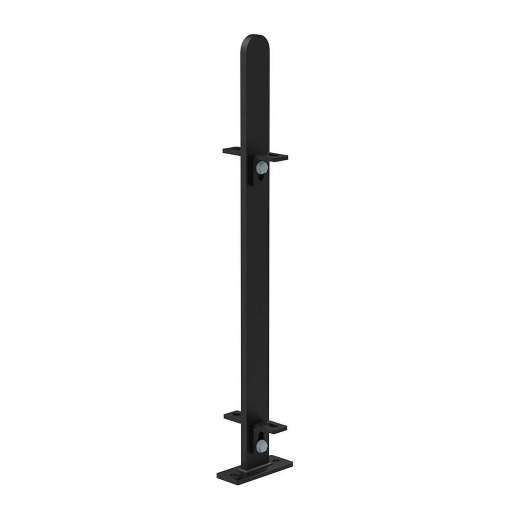 540mm High Bolt Down Mid Post -Black - Includes Cleats + Fittings
