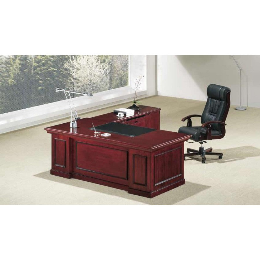 Real Cherry Veneer Executive Office Desk With Pedestal & Return - UG163-1600mm Near Me