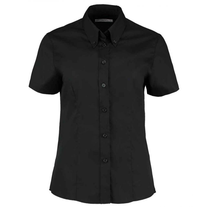 Kustom Kit Ladies Premium Short Sleeve Tailored Oxford Shirt