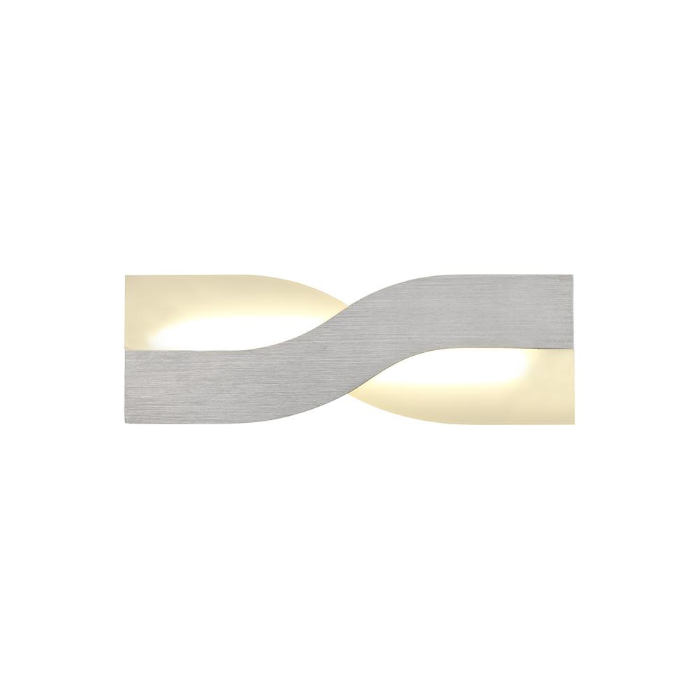 Luxuria Aries Wall Light 1x8W LED 3000K 640lm Brushed Aluminium/Frosted White