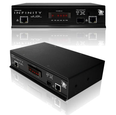 ALIF2002T-UK<p><p>  &#8226;<p><p>  <p><p>  &#8226;<p><p>  AdderLink Infinity 2 Dual DVI Digital Video Transmitter. units. DVI Video & USB Control Extending and switching over UTP or Fibre Network unit.