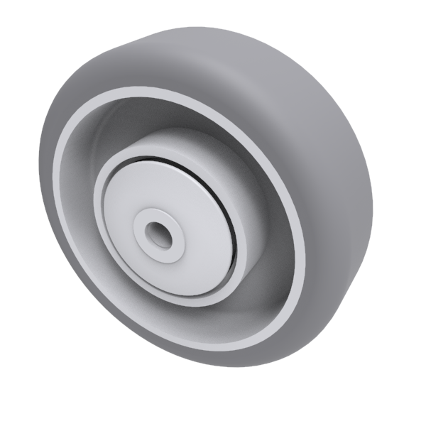 Grey Rubber 75mm Ball Bearing Wheel 60kg Load