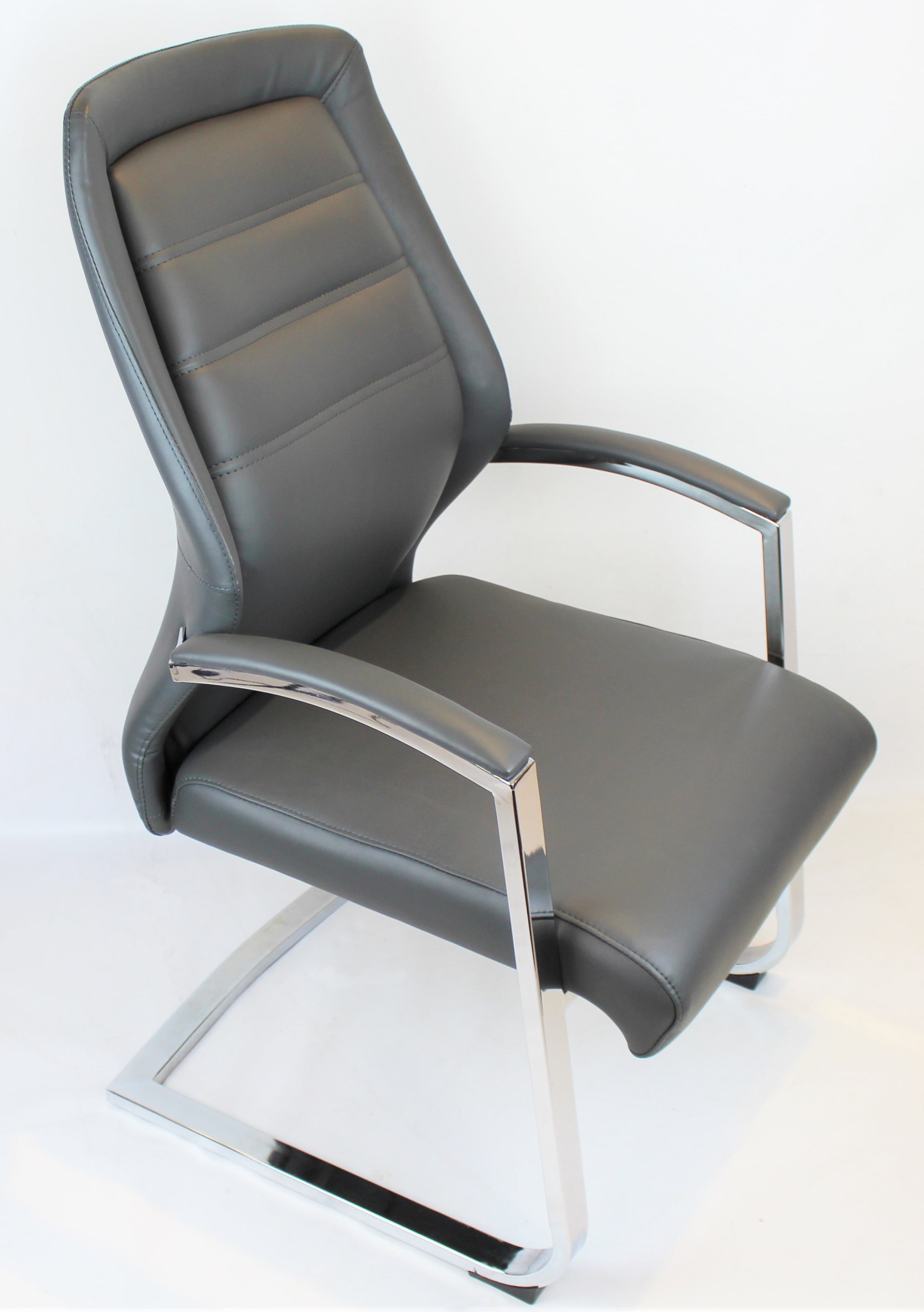 Providers Of Modern Grey Leather Meeting Chairs - DH-103-2 Huddersfield