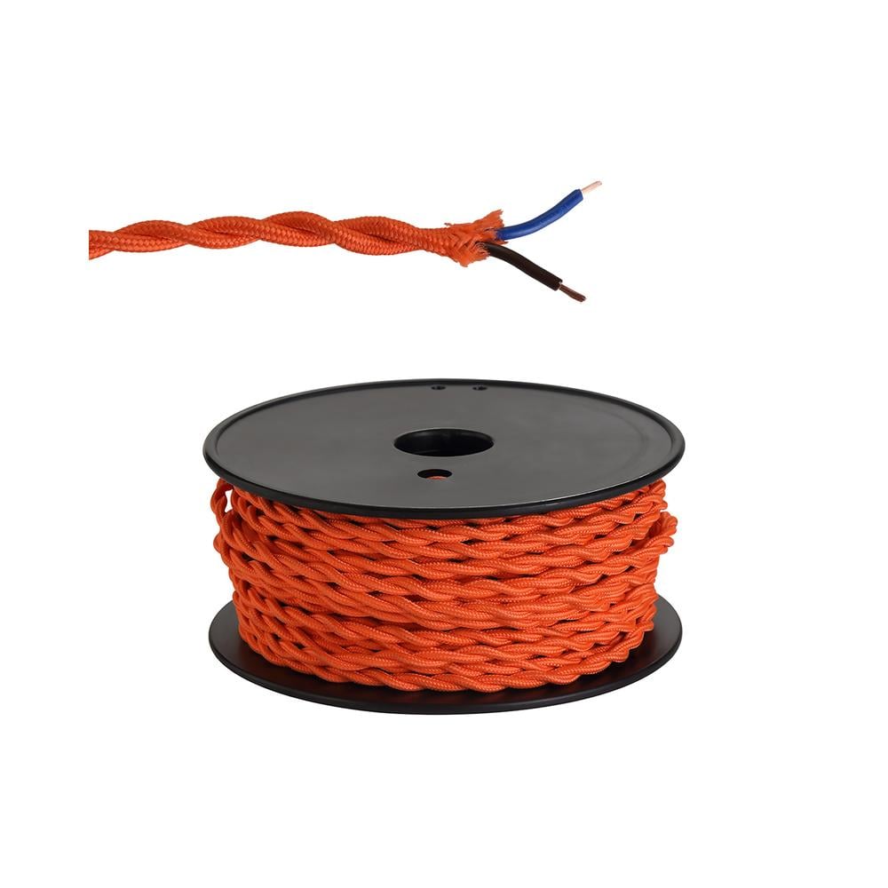 Luxuria Glorelle 25m Roll Orange Braided Twisted 2 Core 0.75mm Cable