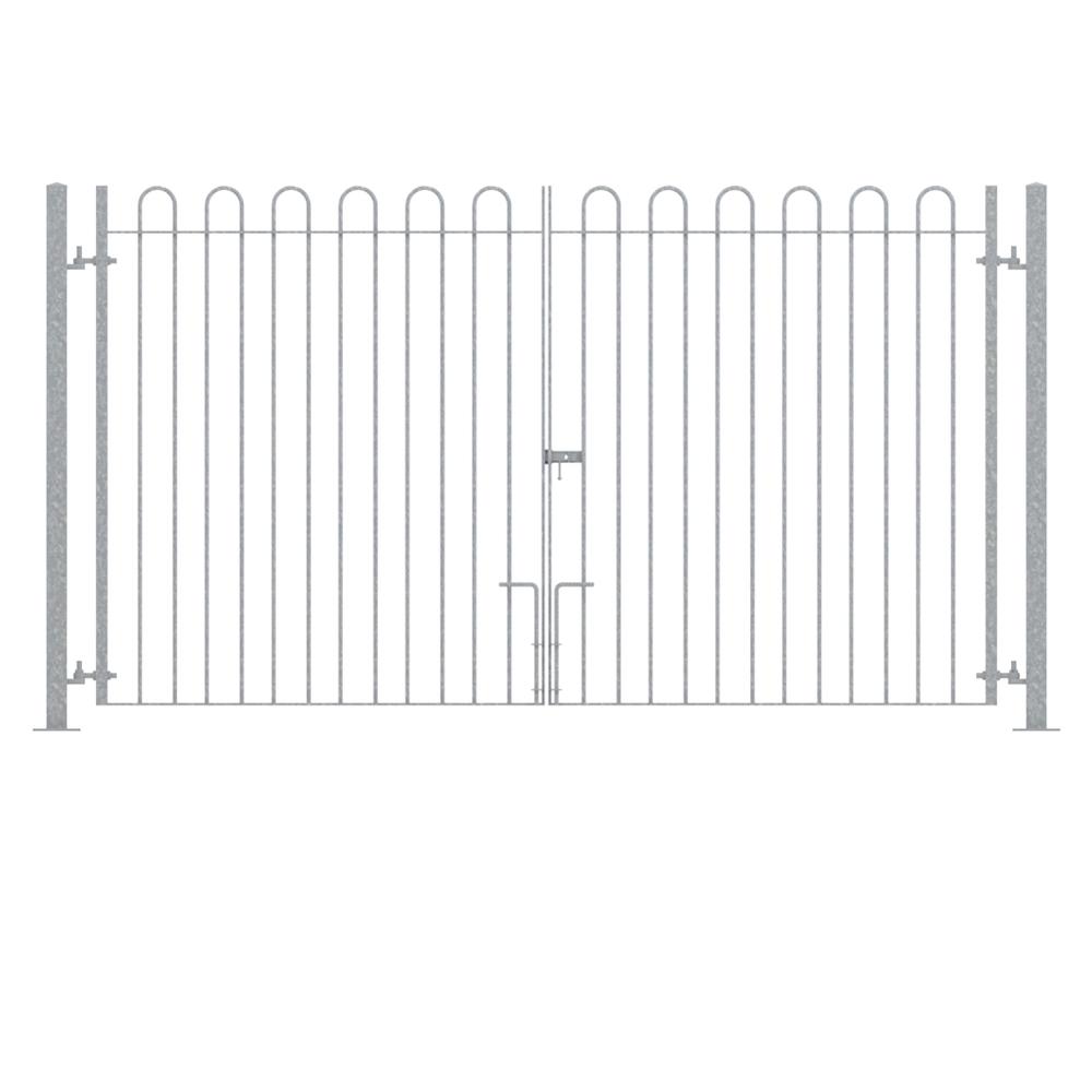 Bow Top 1.8m(H) x 3.1m Wide Double LeafGate - Bolt Down - Galvanised