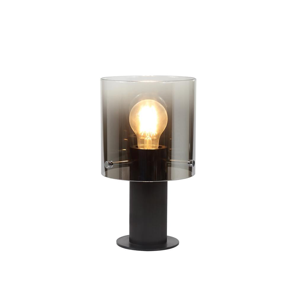 Luxuria Fusion Table Lamp 1 Light Table Lamp E27 Black/Smoke Fade Glass