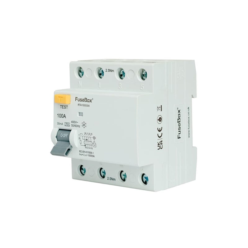 FuseBox 4 Pole Type A RCD 100A 100mA