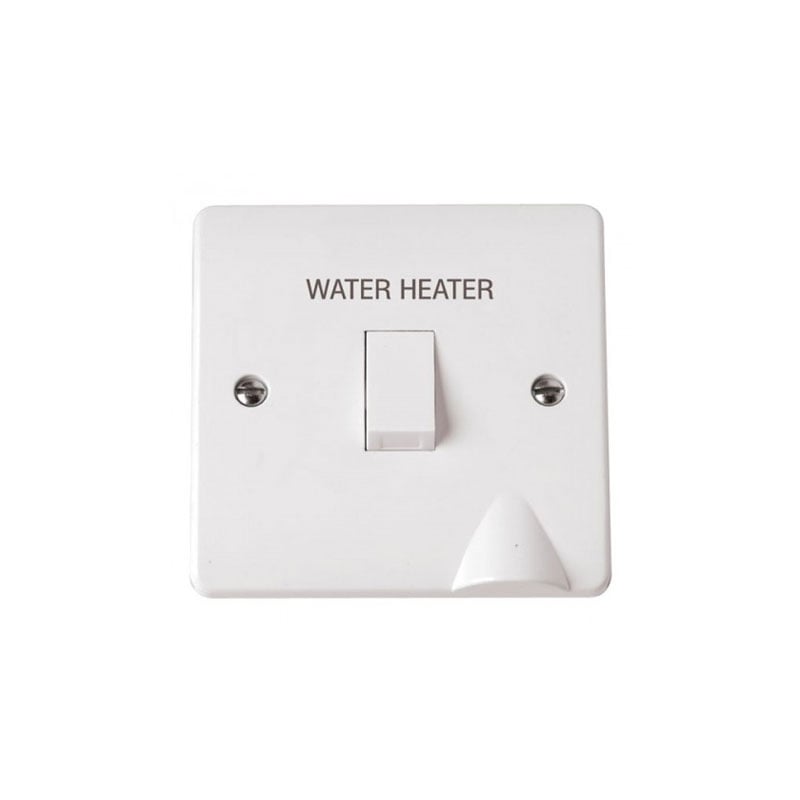 Click DP Water Heater Control Switch 20 Amp White PVC With Optional Flex Outlet