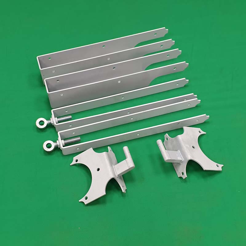 In&#45;line Hinge, Shoe & Corner Plates Pair Kit Hot Zinc Sprayed &#40;New Style&#41;