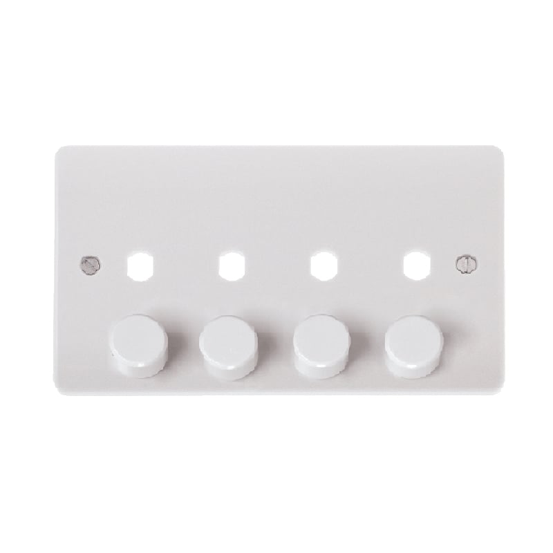 Click Mode 4 Gang Empty Module Dimmer Plate and Knob