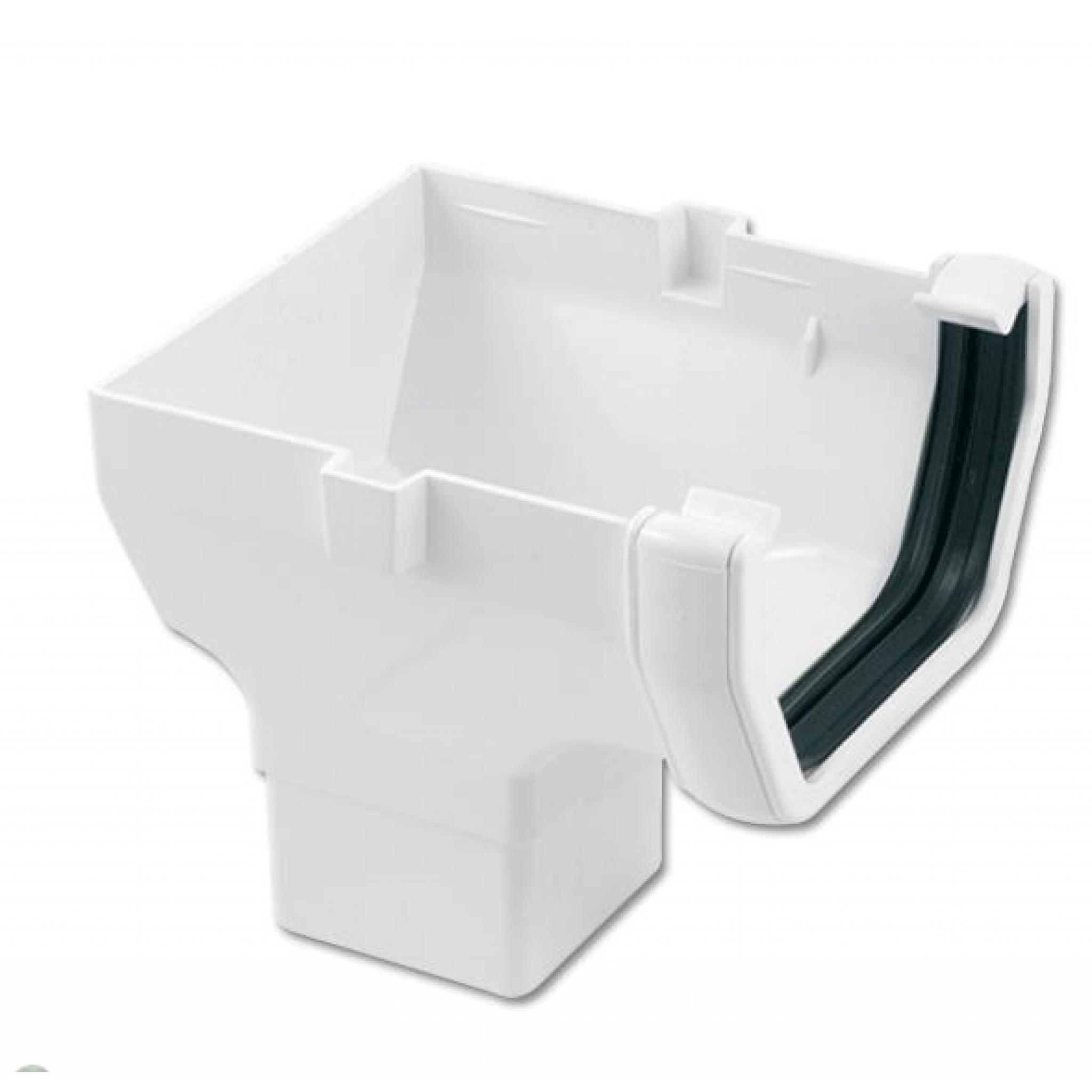 White Square Gutter Stop End Outlet