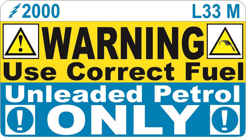 L033 M - Unleaded Petrol Only (Medium) (100)
[L33M]