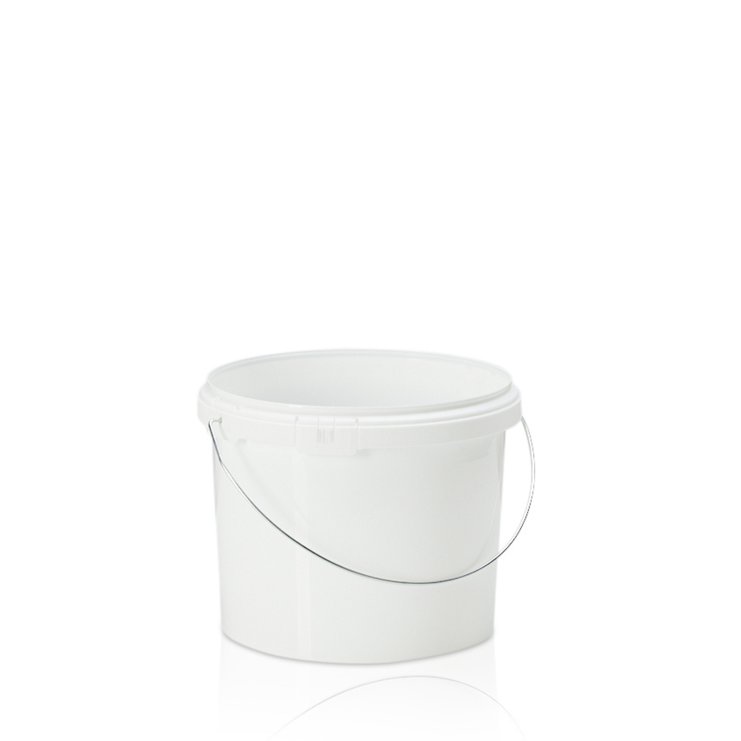 8ltr White PP Tamper Evident Pail with Metal Handle