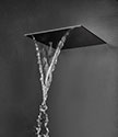 Cascade Black Chrome Waterfall Shower Head (75GBC)