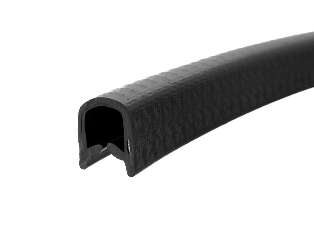 Black Self Grip Rubber Edge Trim - To Fit 4mm to 8mm Panel Thickness

