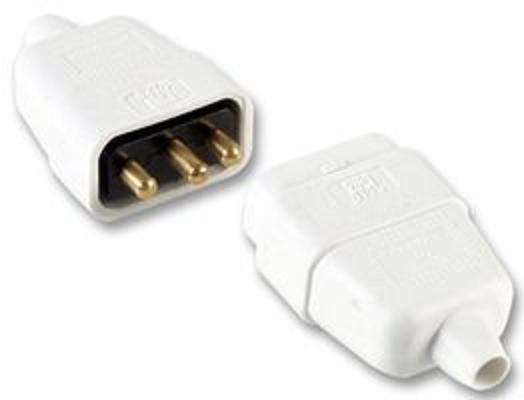 230V 10A  3 Pin White Connector Rubber
[CP-CONN 3/W]