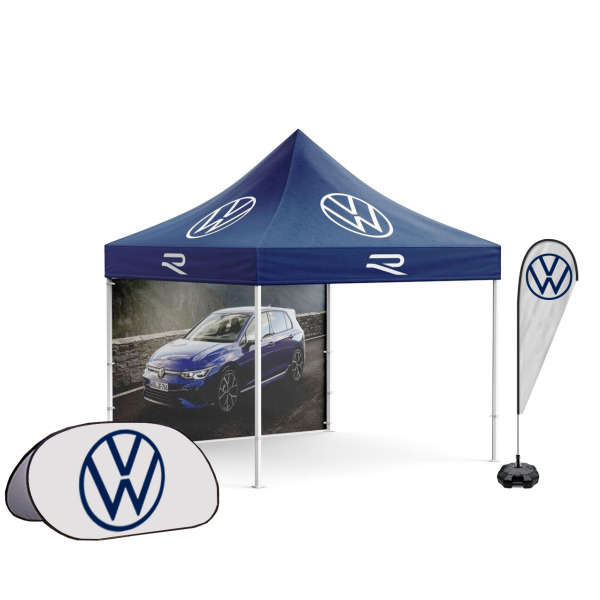 Outdoor Event Bundle - Printed Canopy, Flag & Banner Frame