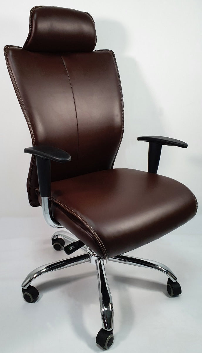 Executive Dark Brown Leather Office Chair - HB-020-BWN Huddersfield