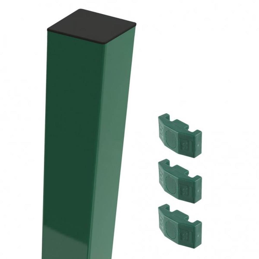 Green Mid/End Post For 0.9m High FenceWith Fixings (1.5m Overall Length)