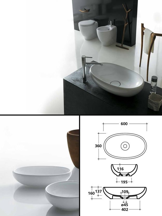 Organic Oval Counter Top Basin (9AA)