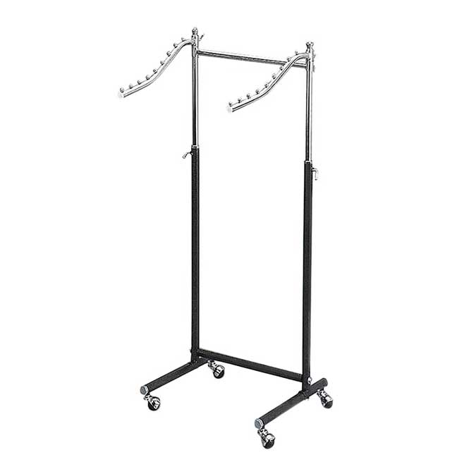 Affordable Black Chrome Clothing Display Racks