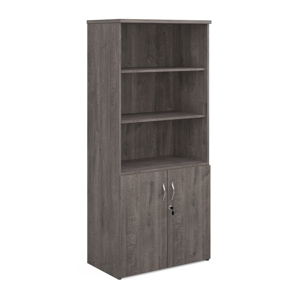 Universal Combination Unit with Open Top and 4 Shelves - Grey Oak