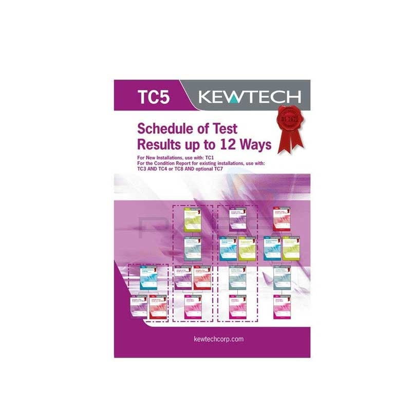 Kewtech TC5 Schedule of Test Results Upto 12 Ways