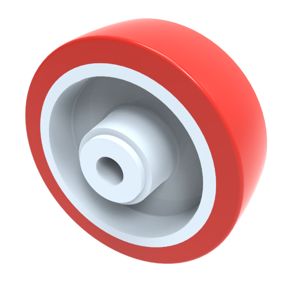 Polyurethane Nylon 100mm Plain Bearing Wheel 250kg Load