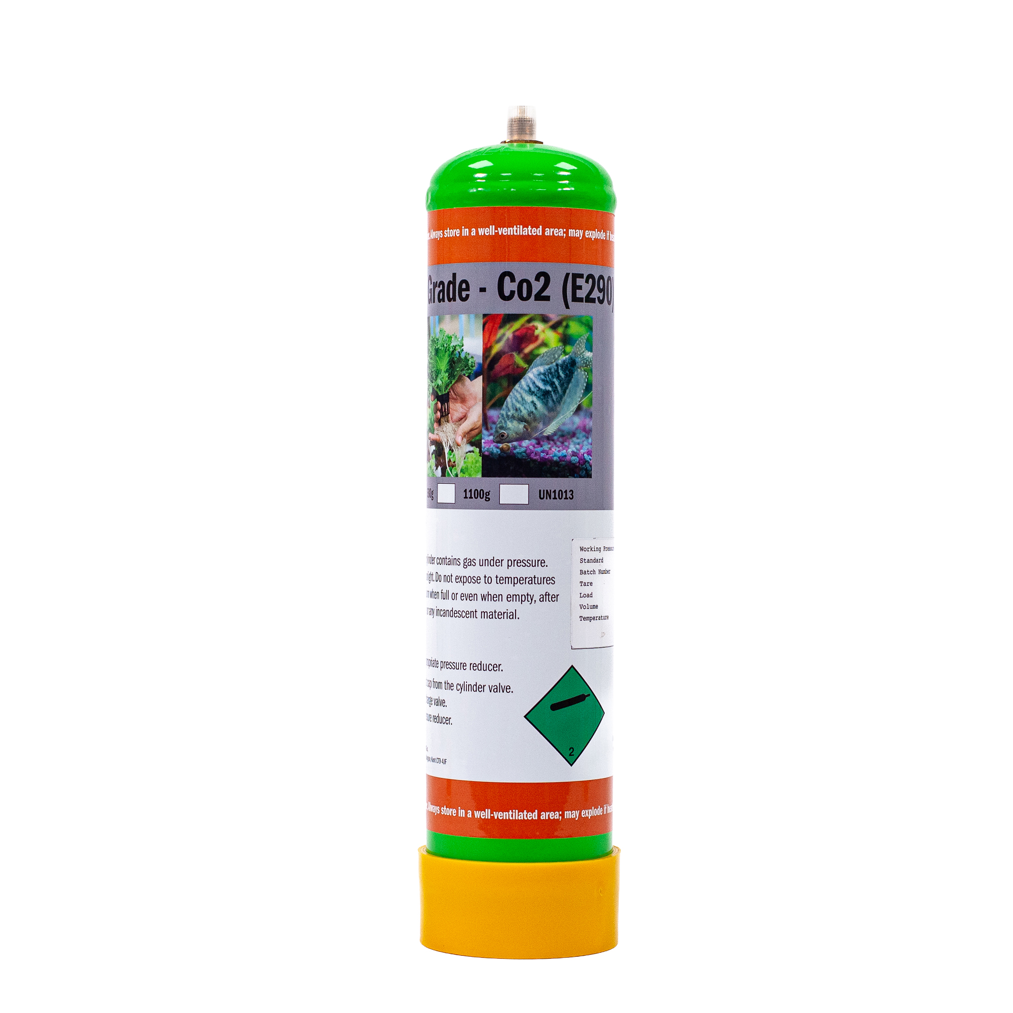 Food Grade CO2 E290 disposable gas bottle 580g for Hydroponics and Aquarium – 0.95L – M10-1RH