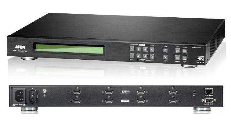 VM6404HB - Aten - 4 inputs, 4 outputs - 4K HDMI Matrix Switch - 4K & 2K Fast Switching (VM Range)