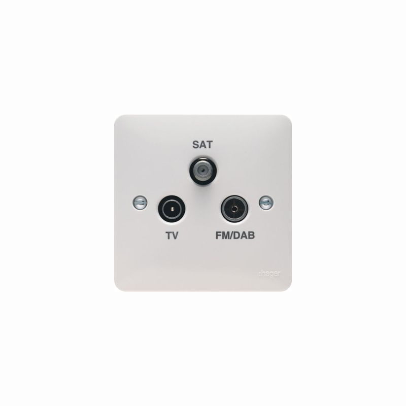 Hager Sollysta Triplexer TV/FM/SAT Outlet