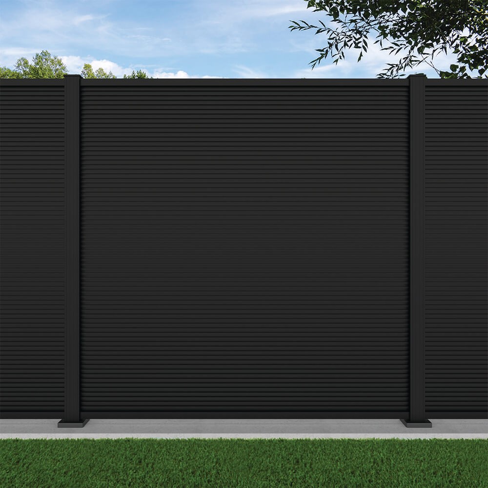 1.8m Ridged Fence Black Sand -Black Sand Bolt Down Posts - Metre Price