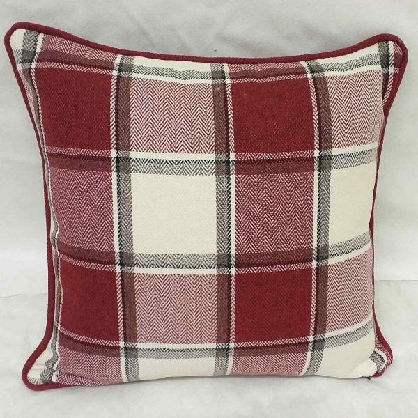 Red Check Scatter Cushion / Cover 16 to 24 inches