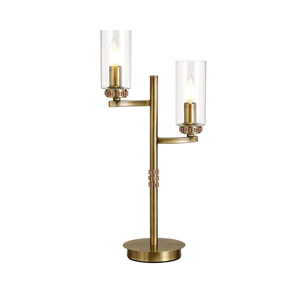 Luxuria Lei Table Lamp 2xE14 Antique Brass