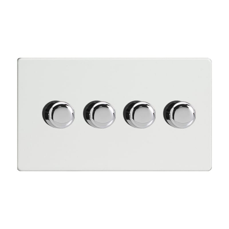 Varilight V-Pro 4 Gang LED Dimmer Switch Premium White