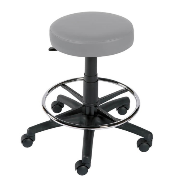 Gas Lift Examination Stool with Foot Ring - Grey