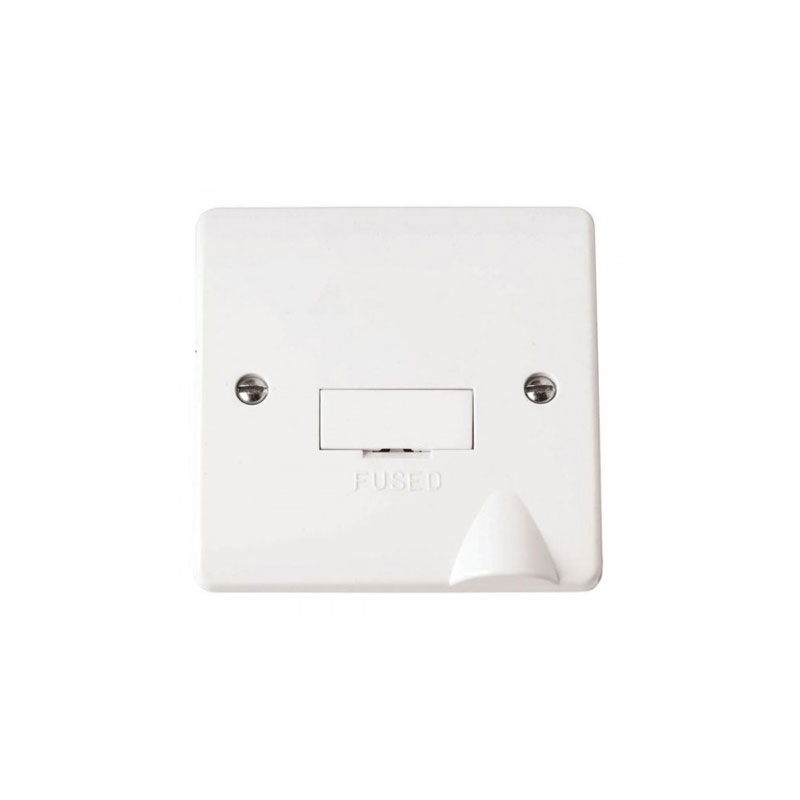 Click Fused Connection Unit 3 Amp White PVC With Optional Flex Outlet