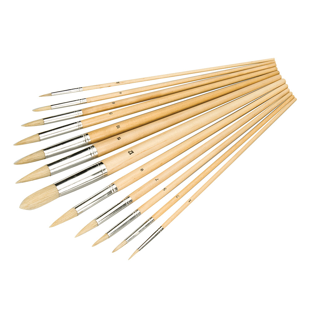 Silverline 675298 Artists Paint Brush Set 12pce Pointed Tips