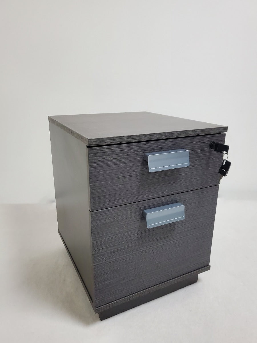 Specialising In Grey Oak Pedestal with One Door and One Drawer - WKO-S0504 North Yourkshire
