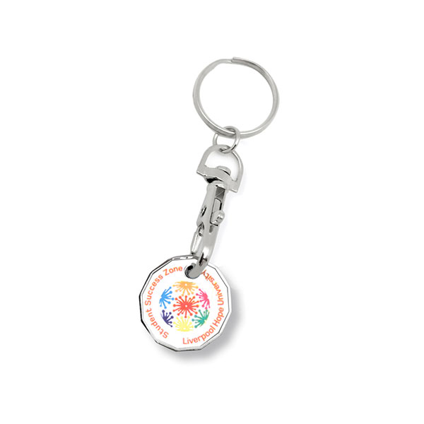 Printed Trolley Token Key Ring - Spot Colour