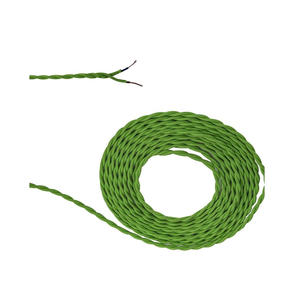 Luxuria Glorelle 1m Light Green Braided Twisted 2 Core 0.75mm Cable