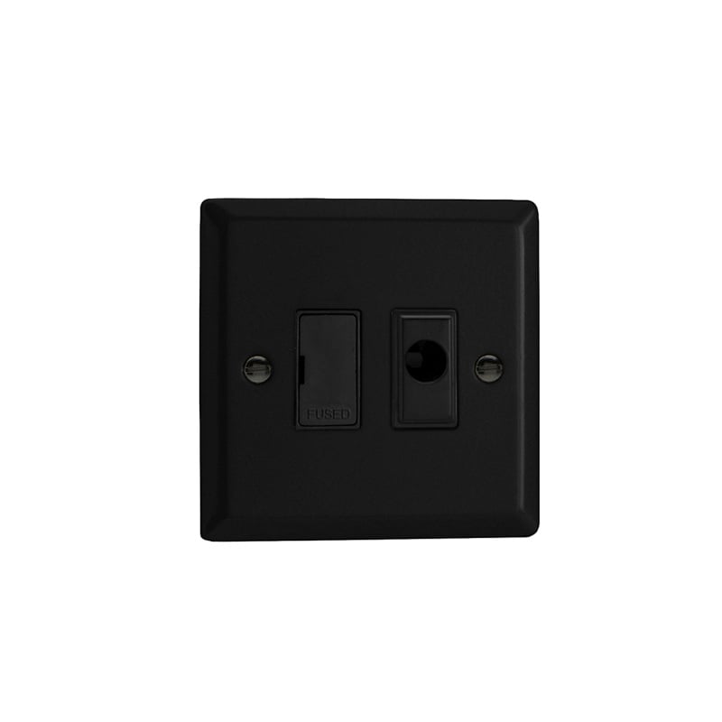 Varilight Urban 13A Unswitched Fused Spur with Flex Outlet Matt Black (Standard Plate)
