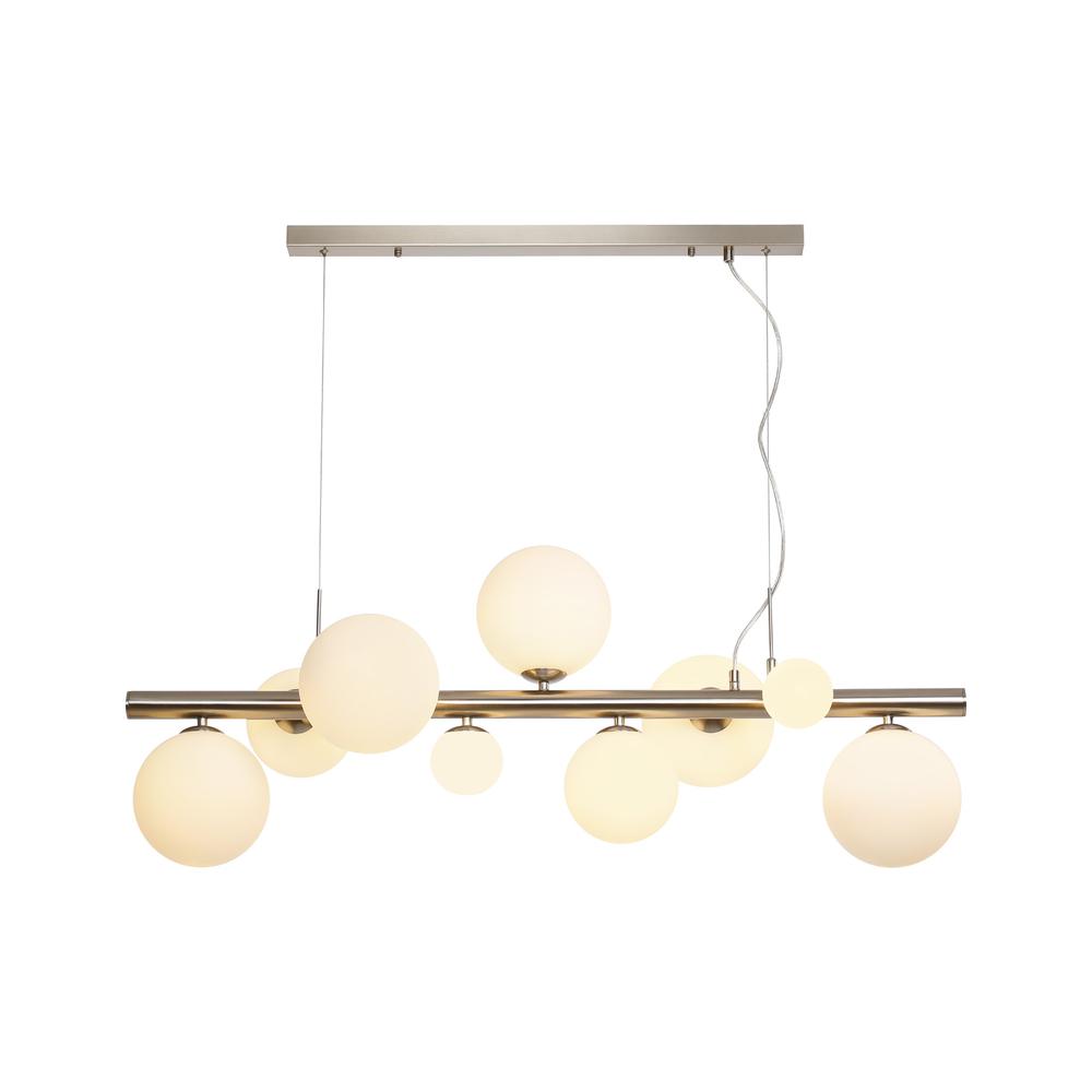 Luxuria Thorne Linear Pendant 9xG9 Satin Nickel Opal Glass